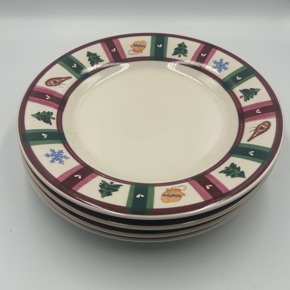 Pfaltzgraff Snow Bear Christmas Holiday Dinnerware Set 12pc Plates and Bowls - Picture 7 of 9